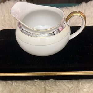 Elegant White and Gold Porcelain Creamer